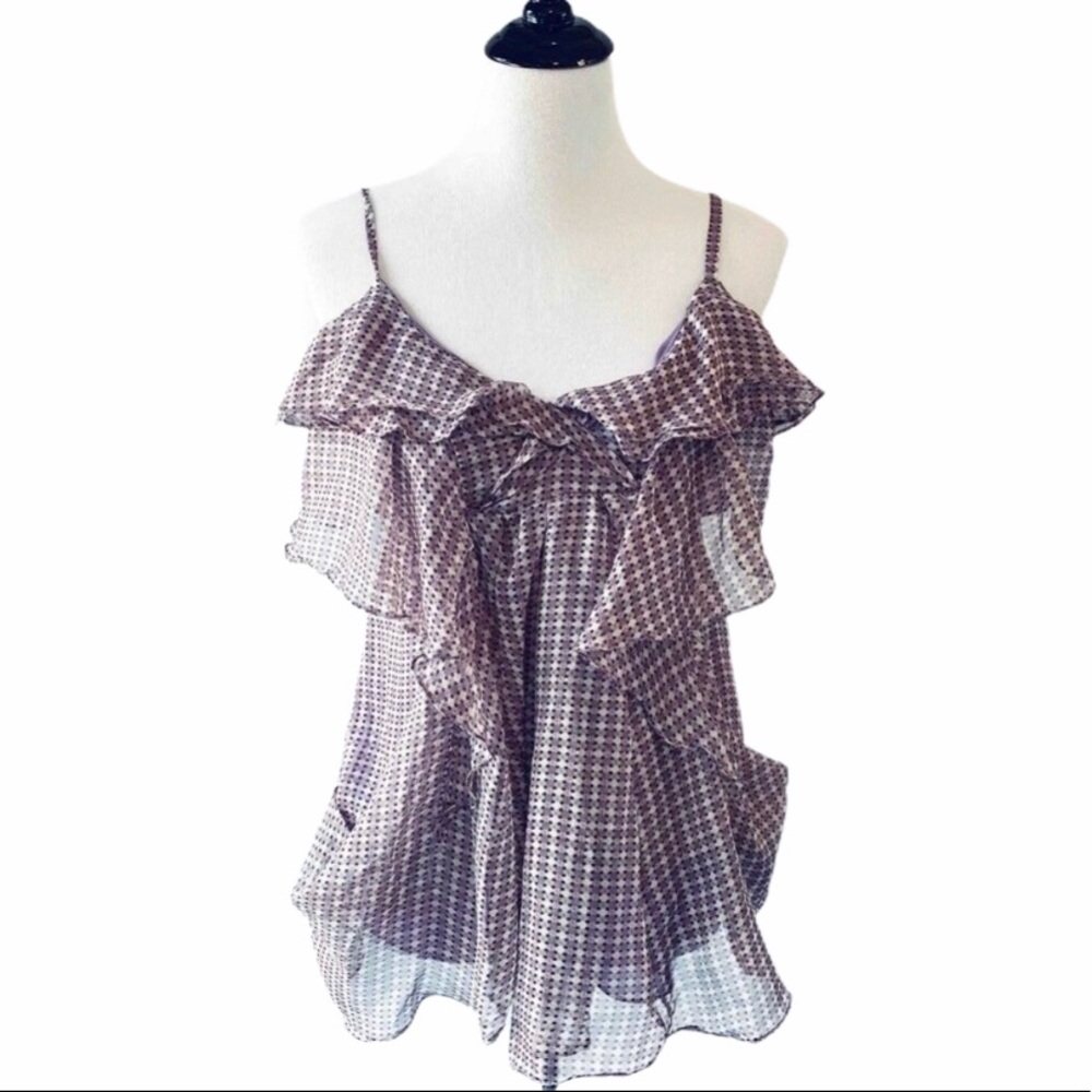 Urban Behavior Womens Blouse Purple Checked M